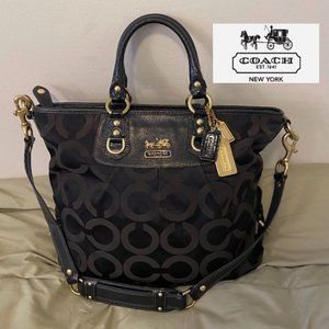 COACH Vintage Signature Canvas Ashley Top Handle Bag